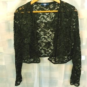 Black lace shrug bolero evening cover-up